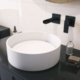 Anvil Matte Stone Round Composite Vessel Bathroom Sink/Basin with Deep Bowl, White Z4A8 - product image 5