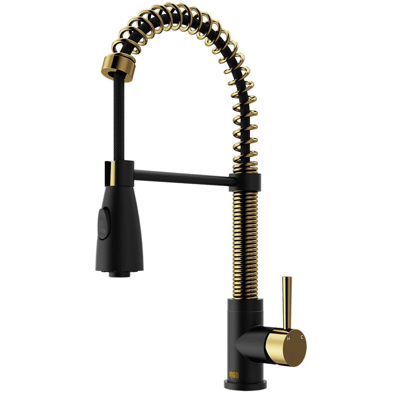 Brant 19-in Single-Handle Gold/Black Kitchen Faucet I2A7