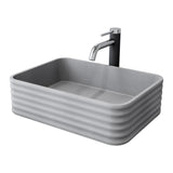 Cadman ConcretoStone Grey Bathroom Sink/Basin Set with Lexington Faucet and Rectangular Vessel O8M2 - product image 1