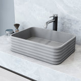 Cadman ConcretoStone Grey Bathroom Sink/Basin Set with Lexington Faucet and Rectangular Vessel O8M2 - product image 8