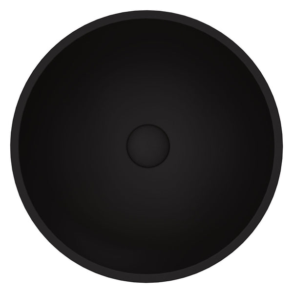 Cavalli MatteShell Round Vessel Bathroom Sink/Basin with Consistent Matte Finish, Black C0Z2