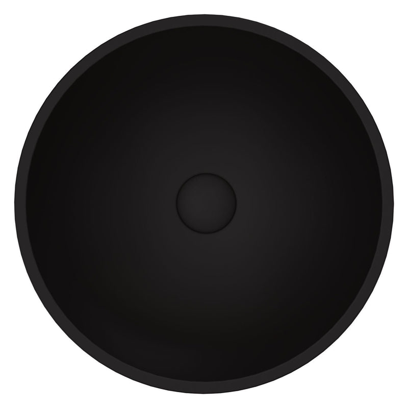 Cavalli MatteShell Round Vessel Bathroom Sink/Basin with Consistent Matte Finish, Black C0Z2
