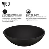 Cavalli MatteShell Round Vessel Bathroom Sink/Basin with Consistent Matte Finish, Black C0Z2 - product image 2