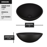 Cavalli MatteShell Round Vessel Bathroom Sink/Basin with Consistent Matte Finish, Black C0Z2 - product image 3