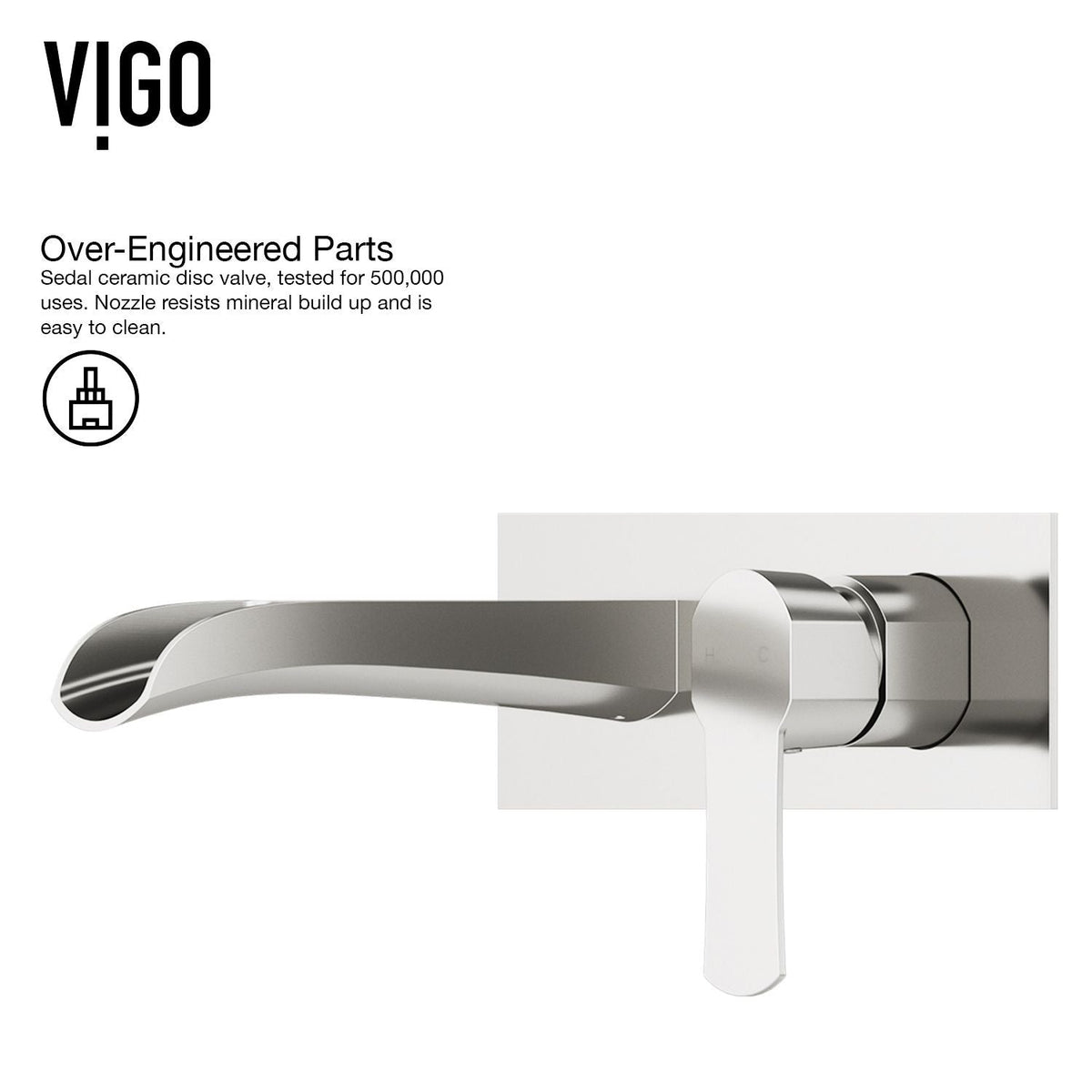 Cornelius Wall Mount Single Handle Bathroom Sink Faucet, WaterSense Certified, Brushed Nickel A1Z6 - product image 5