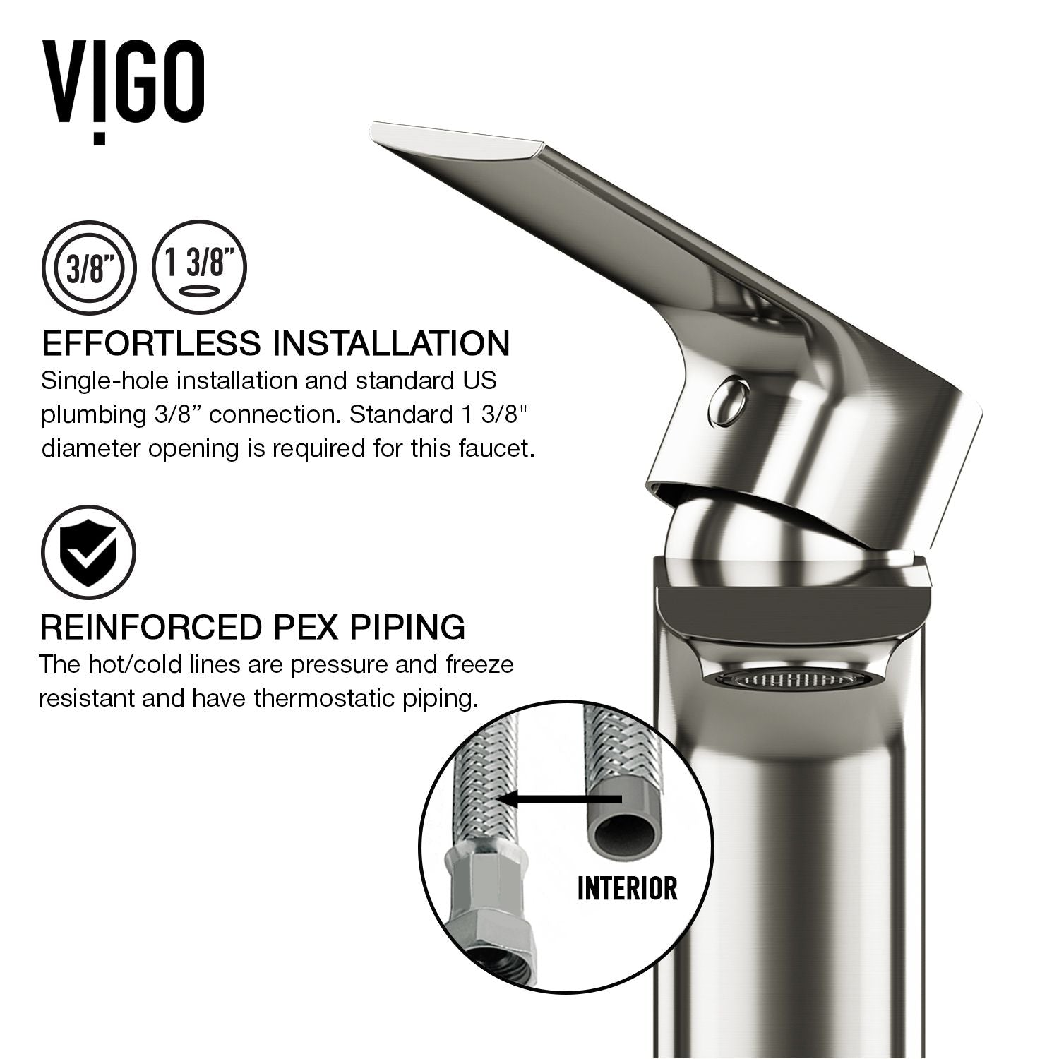 Davidson Single Handle Single Hole Bathroom Sink Faucet, WaterSense Certified, Brushed Nickel Q3D6 - product image 8