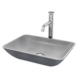 Duomo Gothic ConcretoStone Grey Bathroom Sink/Basin Set with Cass Faucet and Rectangular Vessel K9X5 - product image 1
