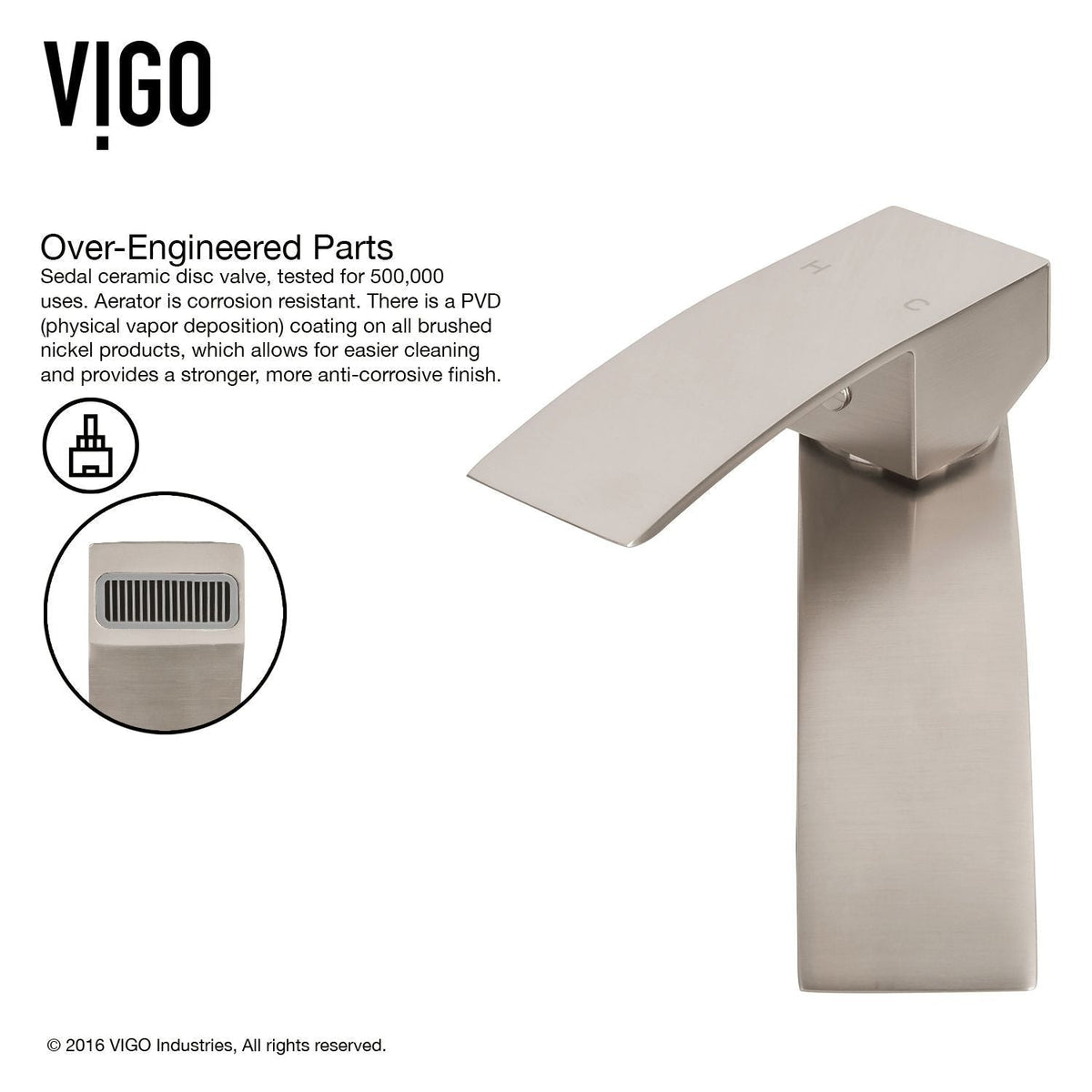 Duris Vessel Single Handle Vessel Sink Bathroom Faucet with Deck Plate, Brushed Nickel S2Y1 - product image 5
