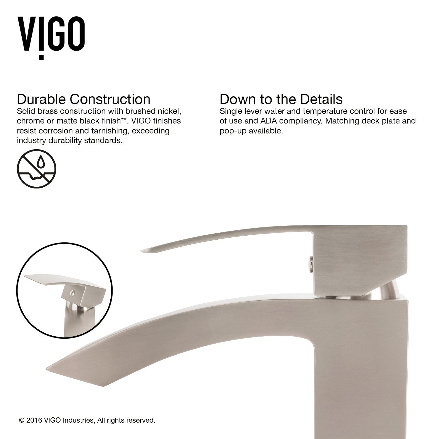 Duris Vessel Single Handle Vessel Sink Bathroom Faucet with Deck Plate, Brushed Nickel S2Y1 - product image 8