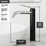 Glass Grey Onyx Bathroom Sink/Basin Set with Lexington Faucet and Rectangular Vessel Y8O9 - product image 6