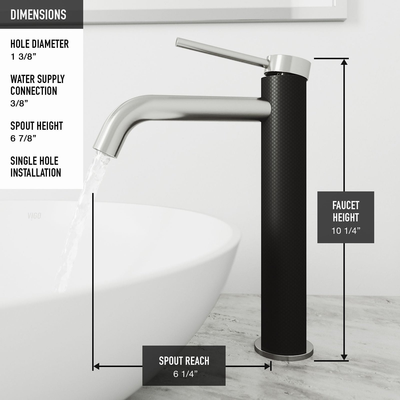 Glass Grey Onyx Bathroom Sink/Basin Set with Lexington Faucet and Rectangular Vessel Y8O9 - product image 6