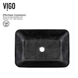 Glass Grey Onyx Bathroom Sink/Basin Set with Lexington Faucet and Rectangular Vessel Y8O9 - product image 7