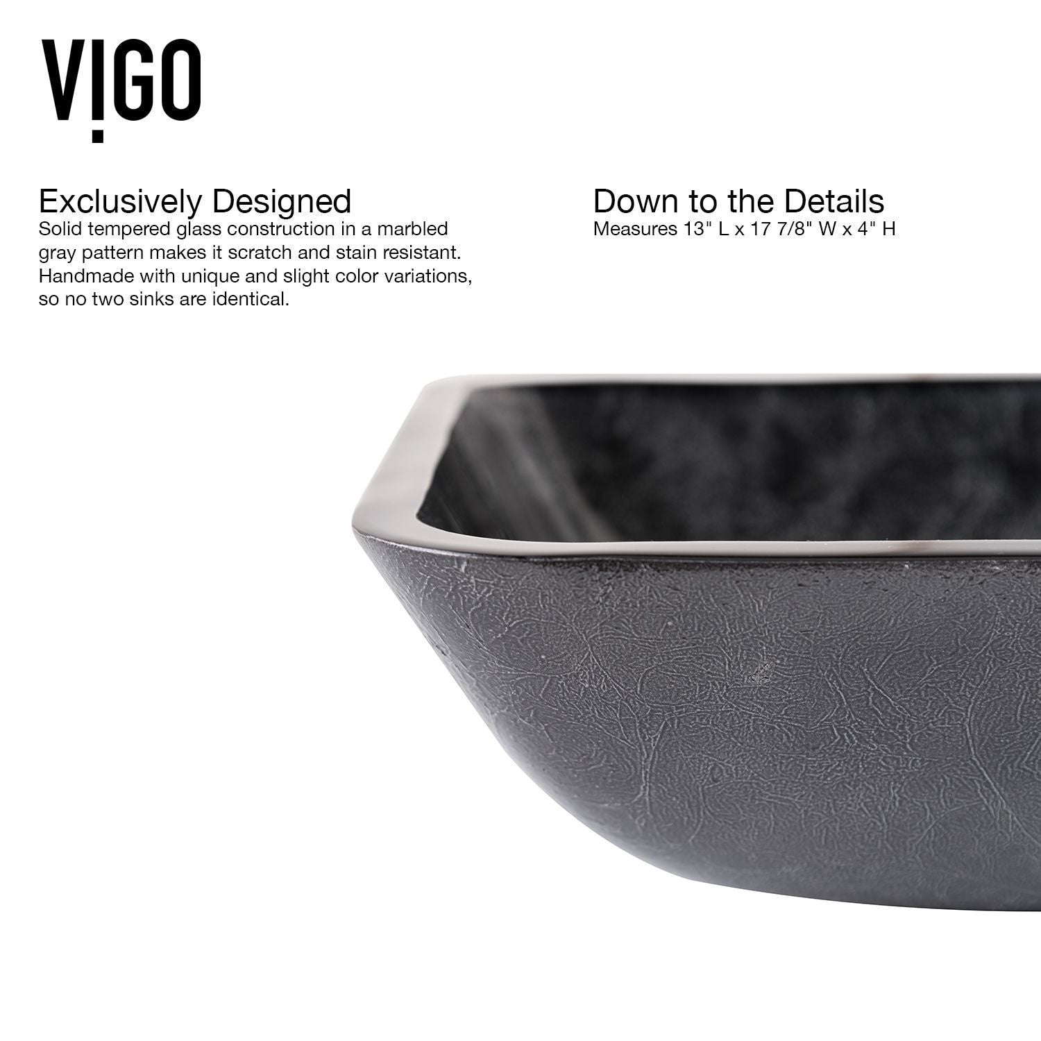 Glass Grey Onyx Bathroom Sink/Basin Set with Lexington Faucet and Rectangular Vessel Y8O9 - product image 8