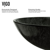 Glass Round Vessel Bathroom Sink/Basin with Deep Bowl, Gray Q1S3 - product image 5