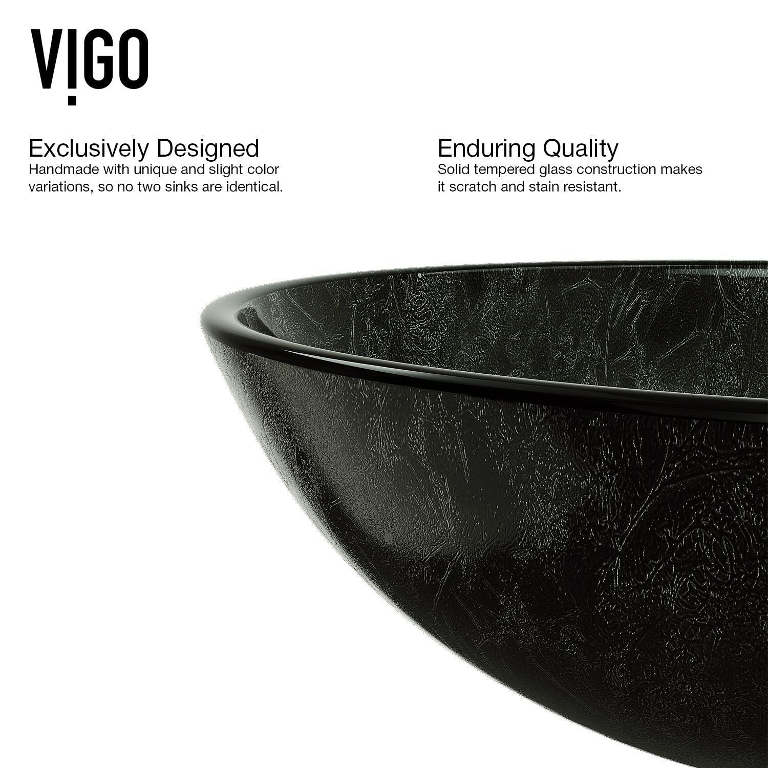 Glass Round Vessel Bathroom Sink/Basin with Deep Bowl, Gray Q1S3 - product image 5