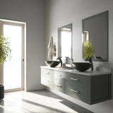 Glass Round Vessel Bathroom Sink/Basin with Deep Bowl, Gray Q1S3 - product image 7