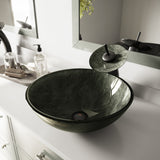 Glass Round Vessel Bathroom Sink/Basin with Deep Bowl, Gray Q1S3 - product image 8
