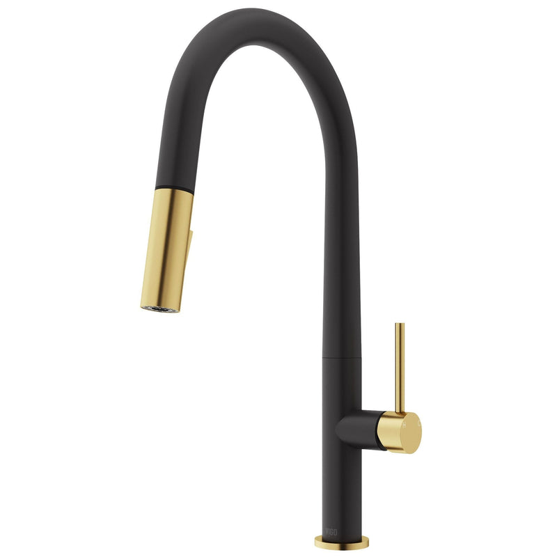 Greenwich 18-in Single-Handle Gold/Black Kitchen Faucet R0E8