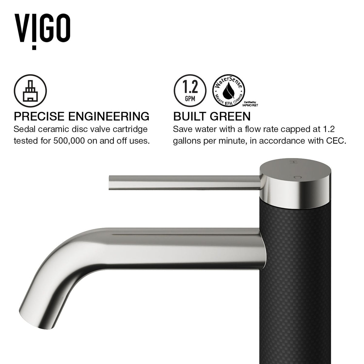 Lexington Single Handle Vessel Sink Bathroom Faucet with cFiber© Body, Brushed Nickel C9E9 - product image 8