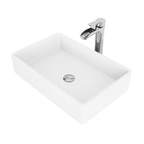 Magnolia MatteStone White Bathroom Sink/Basin Set with Niko Faucet and Rectangular Composite Vessel C3V2 - product image 1