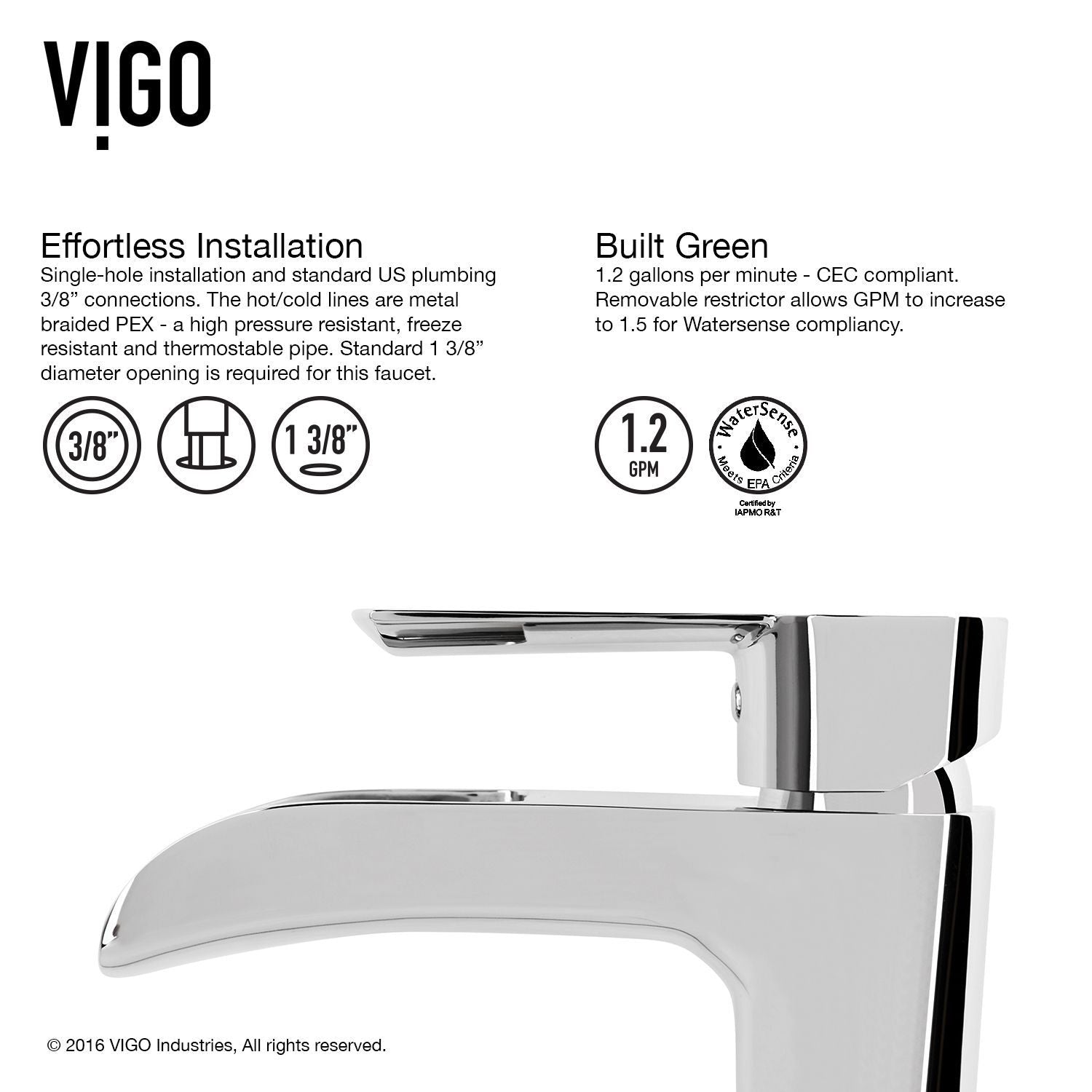Magnolia MatteStone White Bathroom Sink/Basin Set with Niko Faucet and Rectangular Composite Vessel C3V2 - product image 4