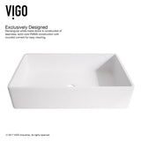 Magnolia MatteStone White Bathroom Sink/Basin Set with Niko Faucet and Rectangular Composite Vessel C3V2 - product image 7