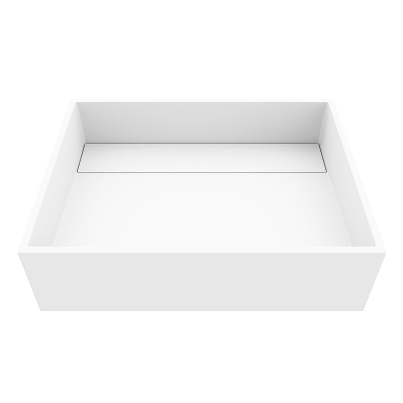 Montauk MatteStone 18x13-in Deep White Bathroom Sink/Basin with Rectangular Vessel W1X4