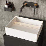 Montauk MatteStone 18x13-in Deep White Bathroom Sink/Basin with Rectangular Vessel W1X4 - product image 8
