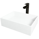Montauk MatteStone White Bathroom Sink/Basin Set with Amada Faucet and Rectangular Composite Vessel Z5S1 - product image 1