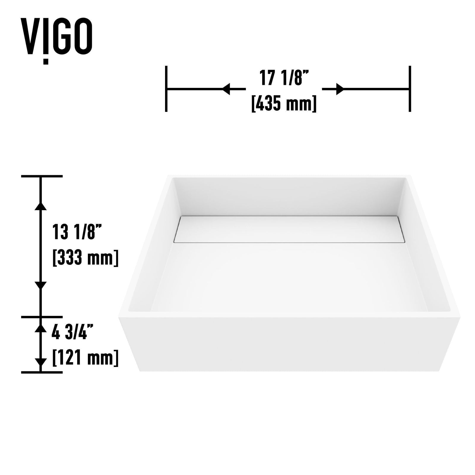 Montauk MatteStone White Bathroom Sink/Basin Set with Amada Faucet and Rectangular Composite Vessel Z5S1 - product image 6