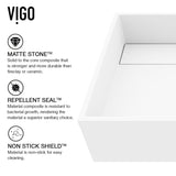 Montauk MatteStone White Bathroom Sink/Basin Set with Amada Faucet and Rectangular Composite Vessel Z5S1 - product image 7