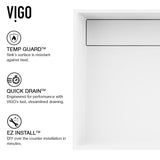 Montauk MatteStone White Bathroom Sink/Basin Set with Niko Faucet and Rectangular Composite Vessel P5N0 - product image 4