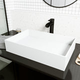 Montauk MatteStone White Bathroom Sink/Basin Set with Niko Faucet and Rectangular Composite Vessel P5N0 - product image 6