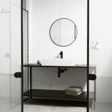 Montauk MatteStone White Bathroom Sink/Basin Set with Niko Faucet and Rectangular Composite Vessel P5N0 - product image 7