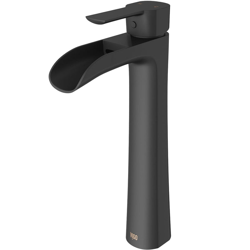 Niko Single Handle Single Hole Bathroom Sink Faucet, Matte Black I8D4