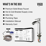 Niko Single Handle Vessel Sink Bathroom Faucet with Deck Plate, Brushed Nickel L9Z2 - product image 4