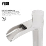 Niko Single Handle Vessel Sink Bathroom Faucet with Deck Plate, Brushed Nickel V2O7 - product image 5