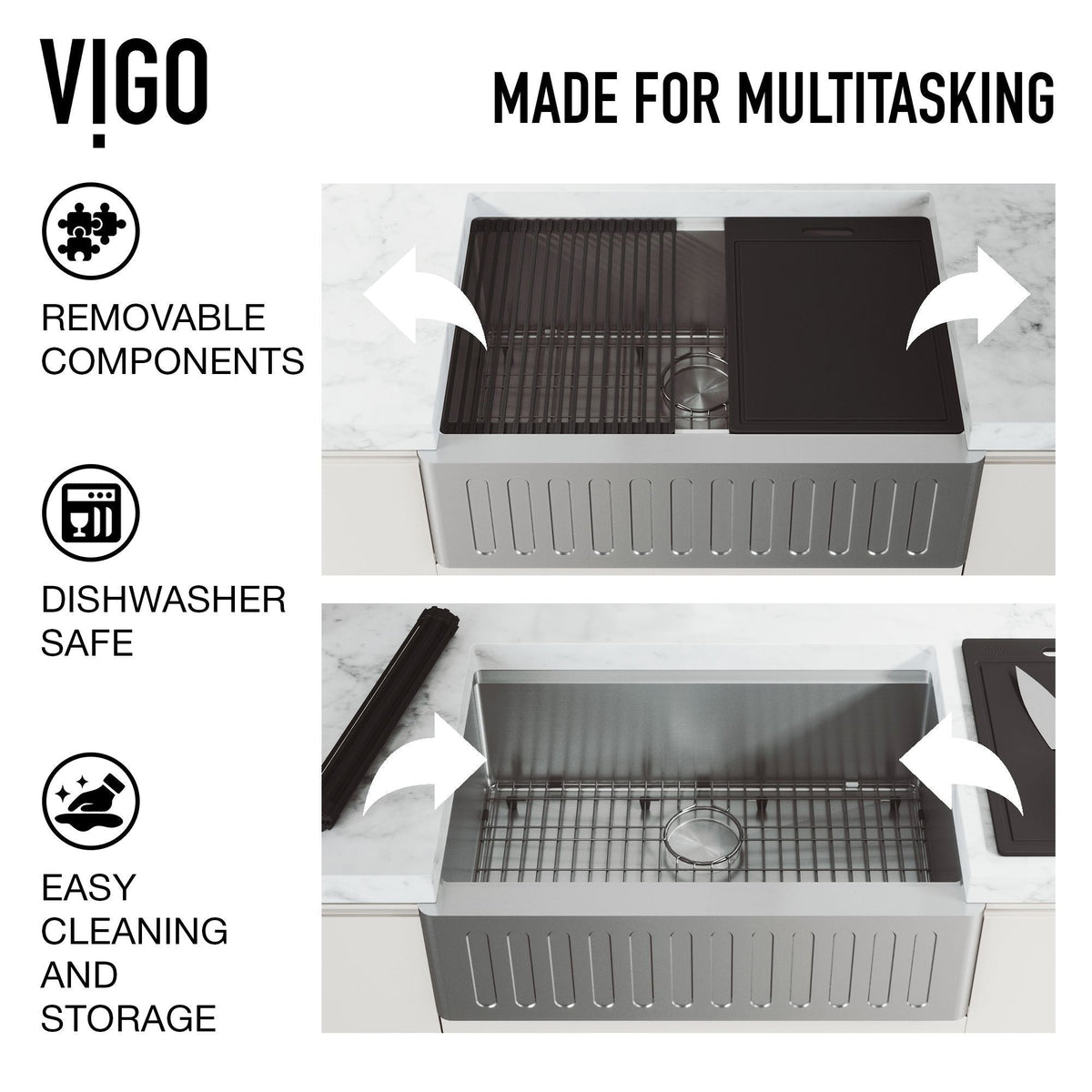 Oxford Single Farmhouse Kitchen Sink, 36-in x 21-in J2L8 - product image 6