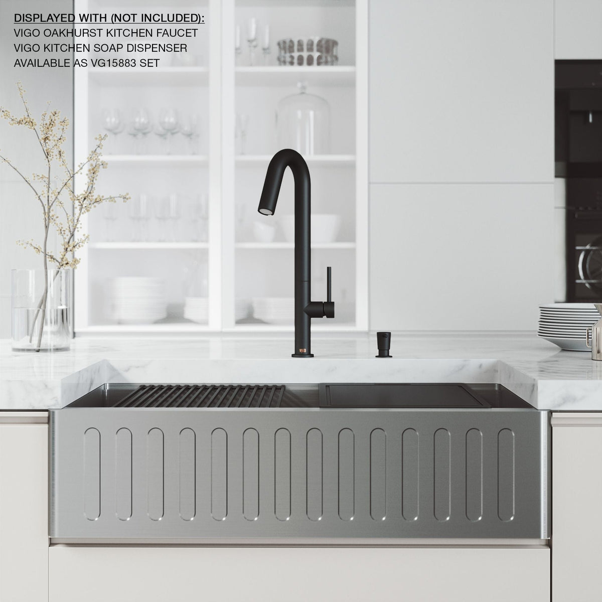 Oxford Single Farmhouse Kitchen Sink, 36-in x 21-in J2L8 - product image 8