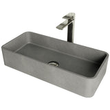 Palazzo Gothic ConcretoStone Grey Bathroom Sink/Basin Set with Niko Faucet and Rectangular Vessel G3F5 - product image 1