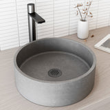 Palermo Gothic ConcretoStone 15x15-in Deep Grey Bathroom Sink/Basin with Round Vessel W3F9 - product image 5
