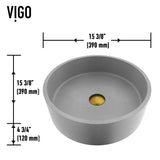 Palermo Gothic ConcretoStone Ash Grey Bathroom Sink/Basin Set with Niko Faucet and Round Vessel I6B3 - product image 3