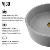 Palermo Gothic ConcretoStone Ash Grey Bathroom Sink/Basin Set with Niko Faucet and Round Vessel I6B3 - product image 7
