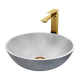 Ravenna Gothic ConcretoStone Grey Bathroom Sink/Basin Set with Dunn Faucet and Round Vessel F2X0 - product image 1