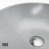 Ravenna Gothic ConcretoStone Grey Bathroom Sink/Basin Set with Dunn Faucet and Round Vessel F2X0 - product image 8