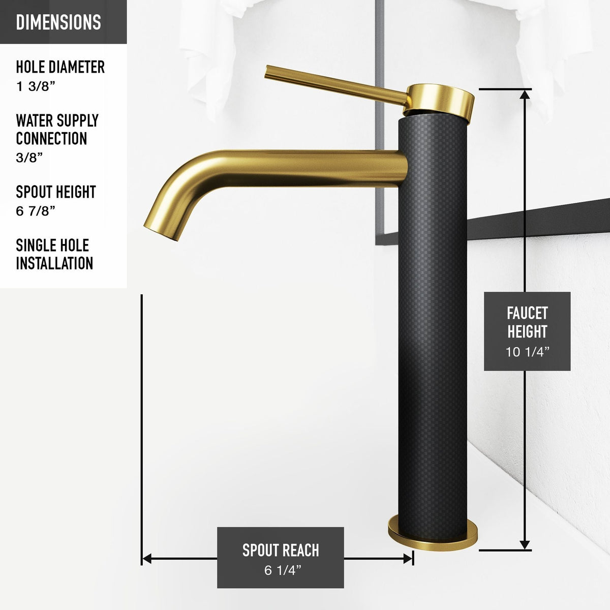 Roma MatteShell Matte Black Bathroom Sink/Basin Set with Lexington Faucet and Glass Square Vessel S8N0 - product image 3