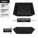 Roma MatteShell Matte Black Bathroom Sink/Basin Set with Lexington Faucet and Glass Square Vessel S8N0 - product image 7