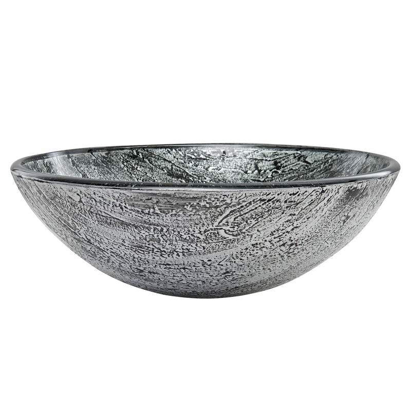 Round Glass Vessel Bathroom Sink/Basin with Deep Bowl, Titanium T8J0
