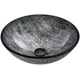 Round Glass Vessel Bathroom Sink/Basin with Deep Bowl, Titanium T8J0 - product image 2