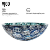 Round Glass Vessel Bathroom Sink/Basin with Scratch-Resistant Surface, Oceania Q0V7 - product image 3